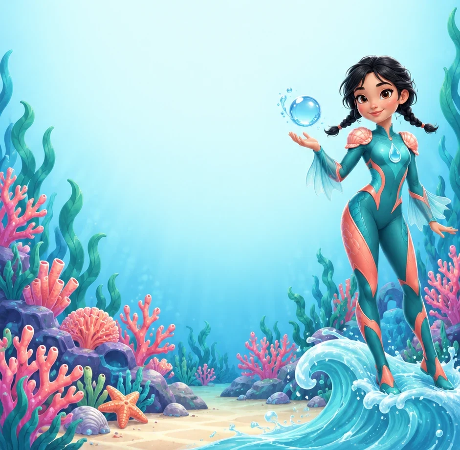 Ilustrația invitației Eroina oceanului