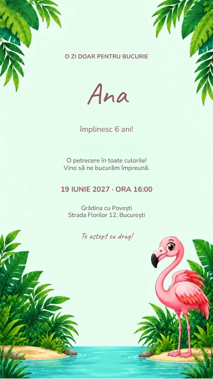 Mobil — Flamingo la lagună - Fără imagine