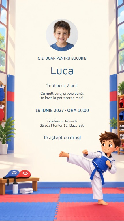 Mobil — Micul campion de taekwondo - Cu imagine
