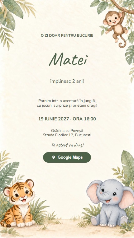 Mobil — Prietenii din jungla pastel - Fără imagine